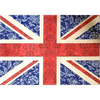 Floral Flag   Union Jack Painted Canvas Kirk & Bradley 
