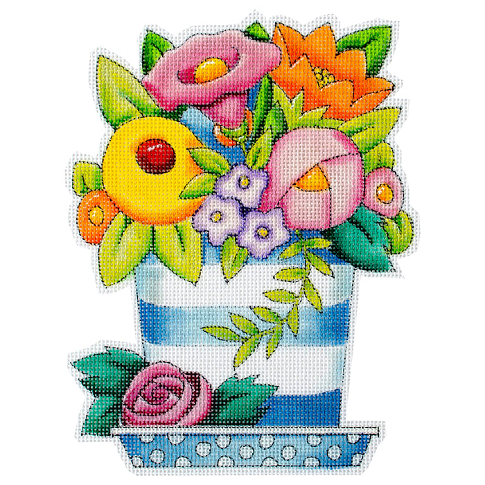 Floral: Flower Pot Painted Canvas Painted Pony Designs  - 1