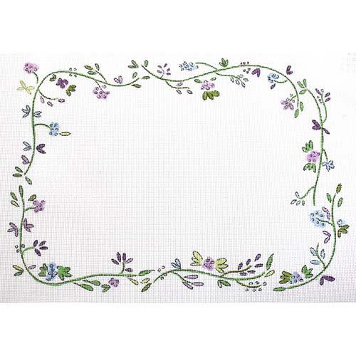 Floral Frame Painted Canvas Camilla Moss 