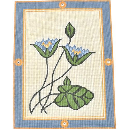 Floral Plate Pillow Painted Canvas J. Child Designs  - 1