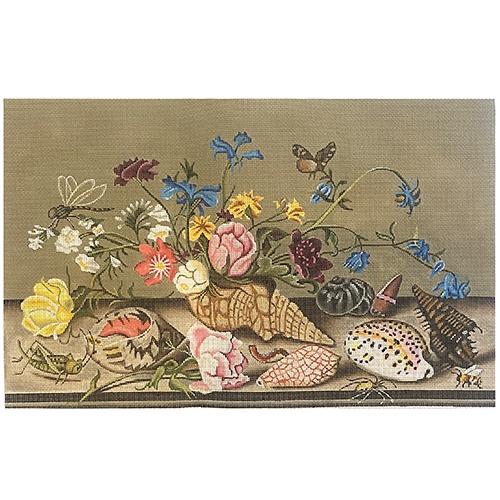 Floral Shells Painted Canvas Melissa Shirley Designs  - 1