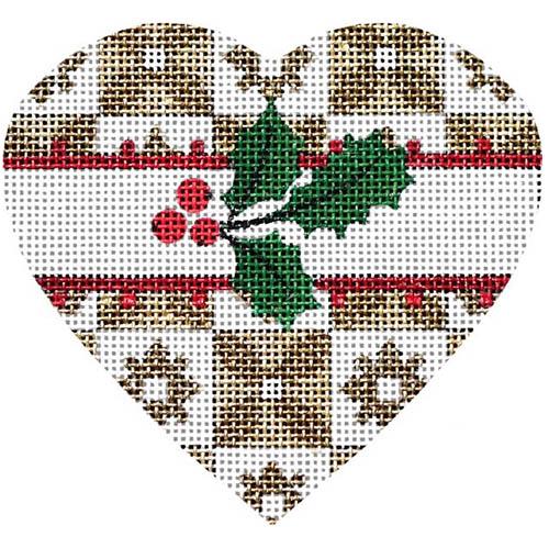 Floral Square Holly Heart Painted Canvas Melissa Shirley Designs  - 1