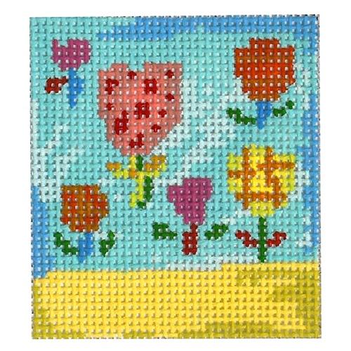 Floral Tile #3 Painted Canvas Birds of a Feather  - 1