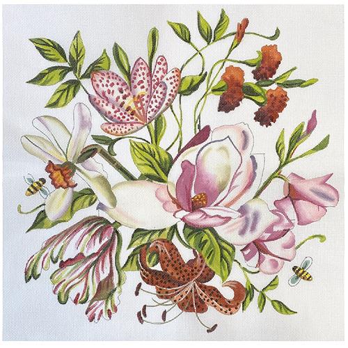 Floral with Bumble Bees Painted Canvas Colors of Praise 