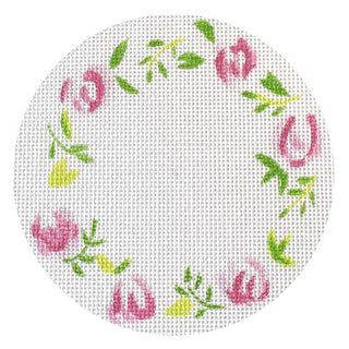 Floral Wreath Painted Canvas Camilla Moss 
