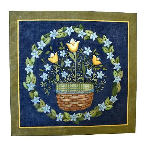 Floral Wreath Painted Canvas Love You More  - 1