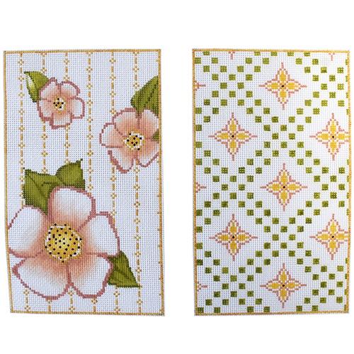Floral Wristlet Painted Canvas The Plum Stitchery  - 1