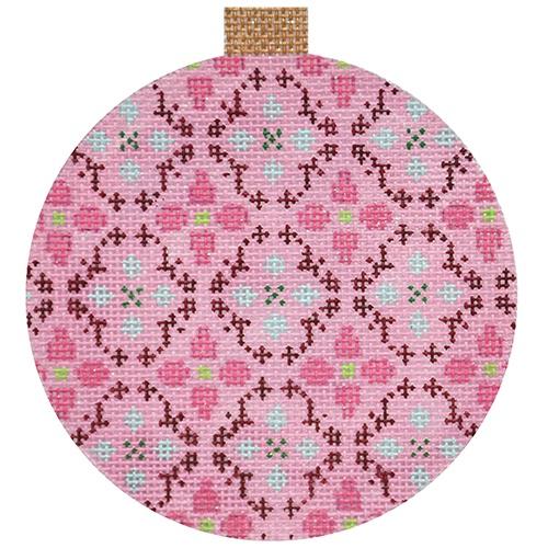 Florentine Bauble - Fuchsia Painted Canvas Kirk & Bradley 