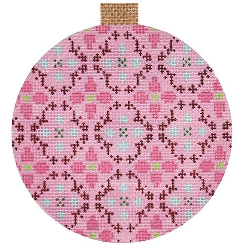 Florentine Bauble   Fuchsia Painted Canvas Kirk & Bradley 
