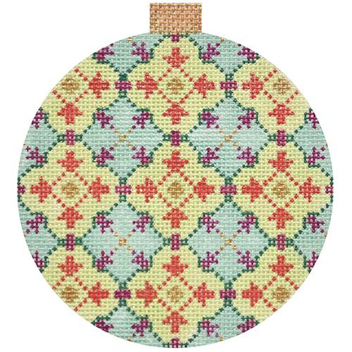Florentine Bauble   Mint/Red Painted Canvas Kirk & Bradley 
