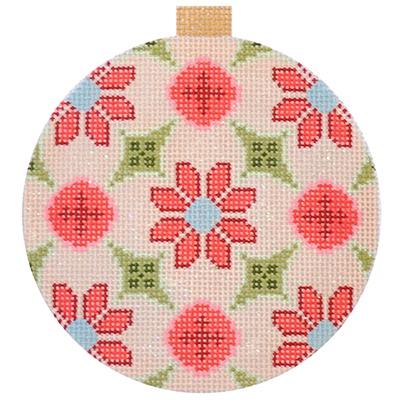 Florentine Bauble - Peach Painted Canvas Kirk & Bradley 