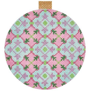 Florentine Bauble   Pink/Turquoise Painted Canvas Kirk & Bradley 
