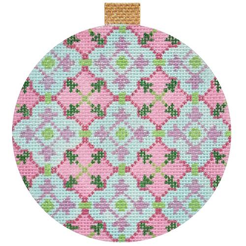 Florentine Bauble   Pink/Turquoise Painted Canvas Kirk & Bradley 
