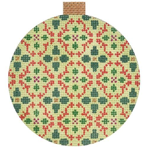 Florentine Bauble - Red/Green Painted Canvas Kirk & Bradley 