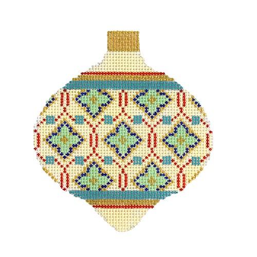 Florentine Baubles   Cream Moroccan Tile Painted Canvas Kirk & Bradley 
