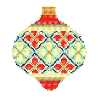 Florentine Baubles   Floral Lattice Painted Canvas Kirk & Bradley 
