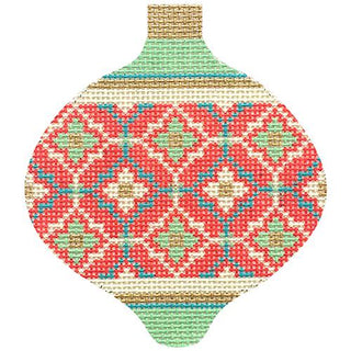 Florentine Baubles   Red Moroccan Tile Painted Canvas Kirk & Bradley 
