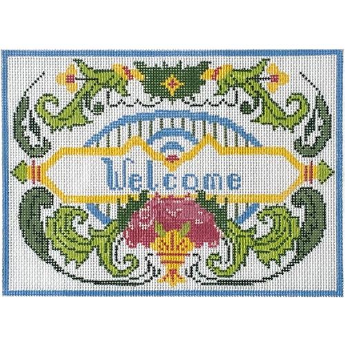 Florentine "Welcome" Painted Canvas The Meredith Collection  - 1