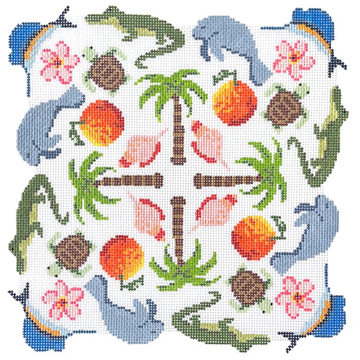 Florida Flora & Fauna Mandala | Needlepoint.Com