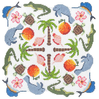 Florida Flora & Fauna Mandala Painted Canvas Mopsey Designs 
