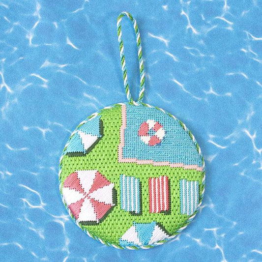 Florida Pool Day with Stitch Guide Painted Canvas Morgan Julia Designs 