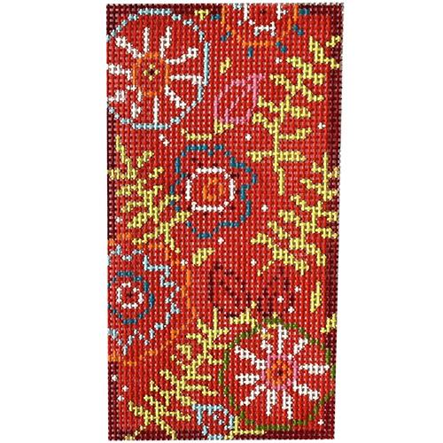Flower and Fern Eyeglass Case Painted Canvas Pippin 