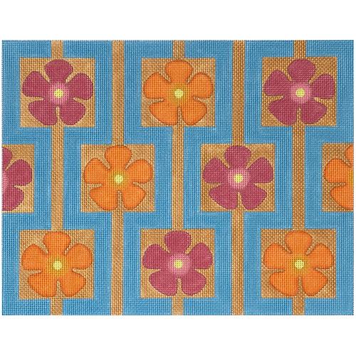 Flower Boxes   Miami Colors Painted Canvas Eye Candy Needleart  - 1
