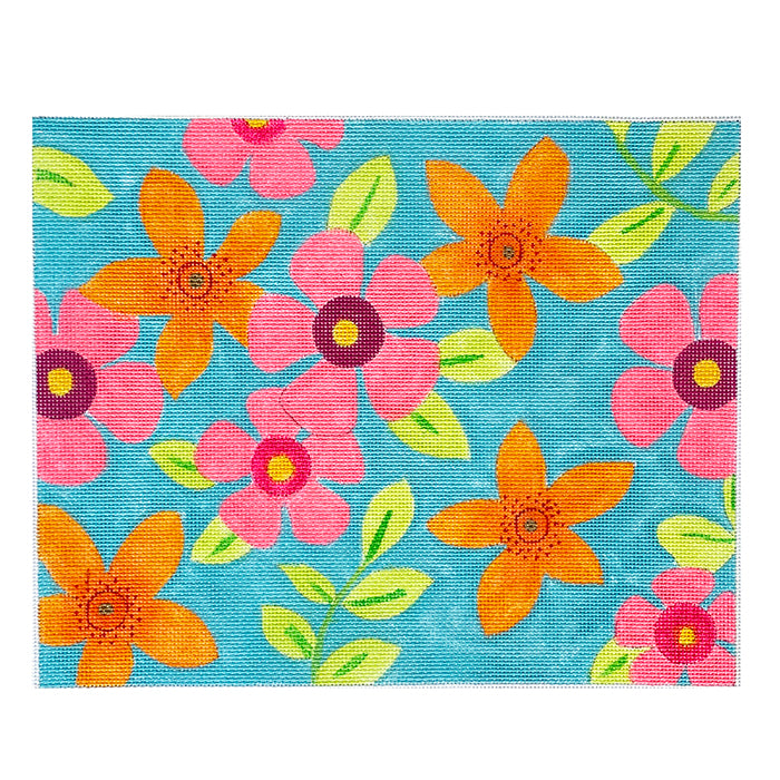 Flower Fields Summer Painted Canvas Eye Candy Needleart  - 1