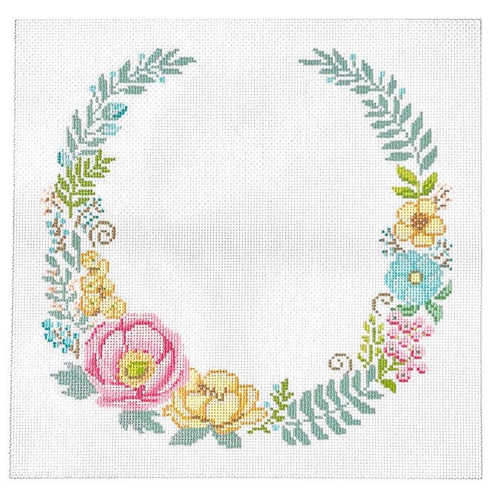 Flower Laurel Painted Canvas Alice Peterson Company  - 1