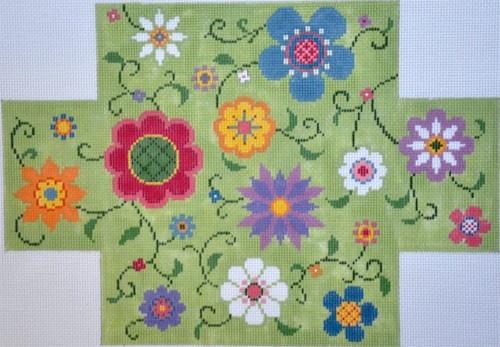 Flower Pops Brick Cover Painted Canvas Susan Roberts Needlepoint Designs, Inc.  - 1