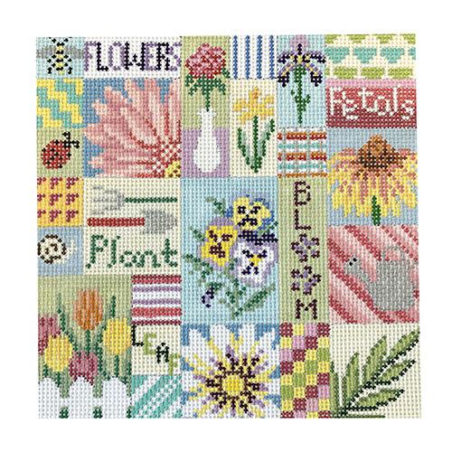 Flower Quilt Painted Canvas Needle Crossings  - 1