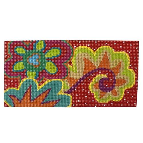 Flowers on Red Eyeglass Case Painted Canvas Colors of Praise 