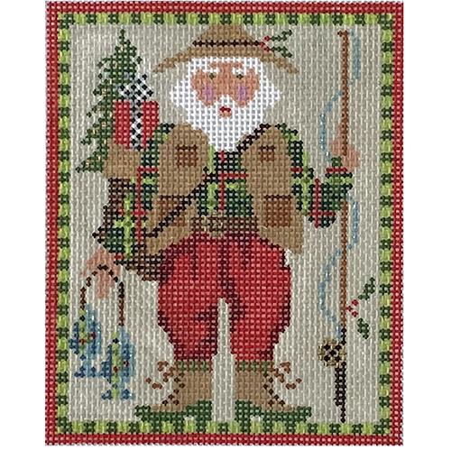 Flyfisher Santa Painted Canvas The Colonial Needle Company 