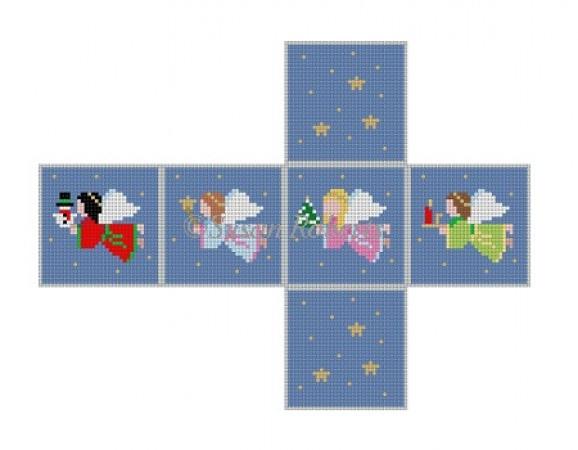 Flying Angels Cube Painted Canvas Susan Roberts Needlepoint Designs Inc.  - 1