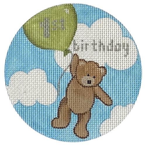 Flying High Teddy 1st Birthday   Green Painted Canvas Pepperberry Designs  - 1