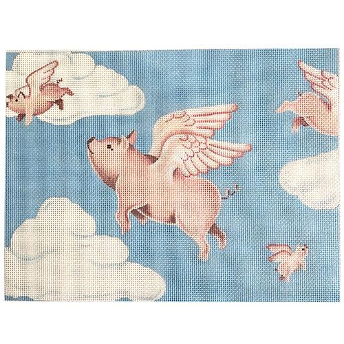 Flying Pigs Painted Canvas Pepperberry Designs  - 1