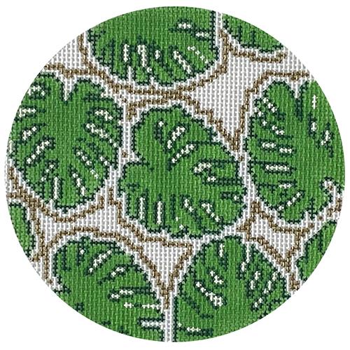 Folia Print Round Painted Canvas KCN Designers 