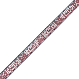 Folk Belt   Beach Salmon/Navy/Sky Painted Canvas Little Stitches Needleworks 
