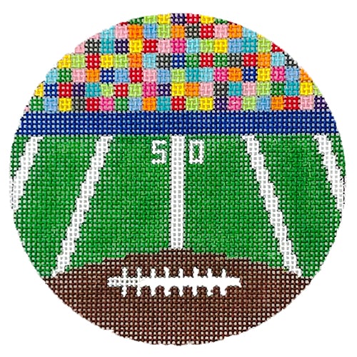 Football Field Round ZIA Painted Canvas Danji Designs  - 1