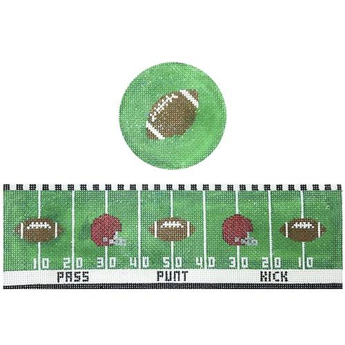 Football Hinged Box with Hardware Painted Canvas Funda Scully 