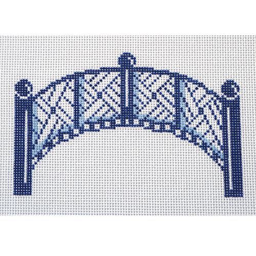 Footbridge Ornament Painted Canvas The Plum Stitchery 