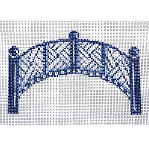 Footbridge Ornament Painted Canvas The Plum Stitchery  - 1
