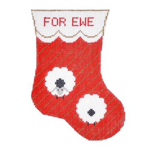 For Ewe Mini Stocking Painted Canvas Charley Harper 
