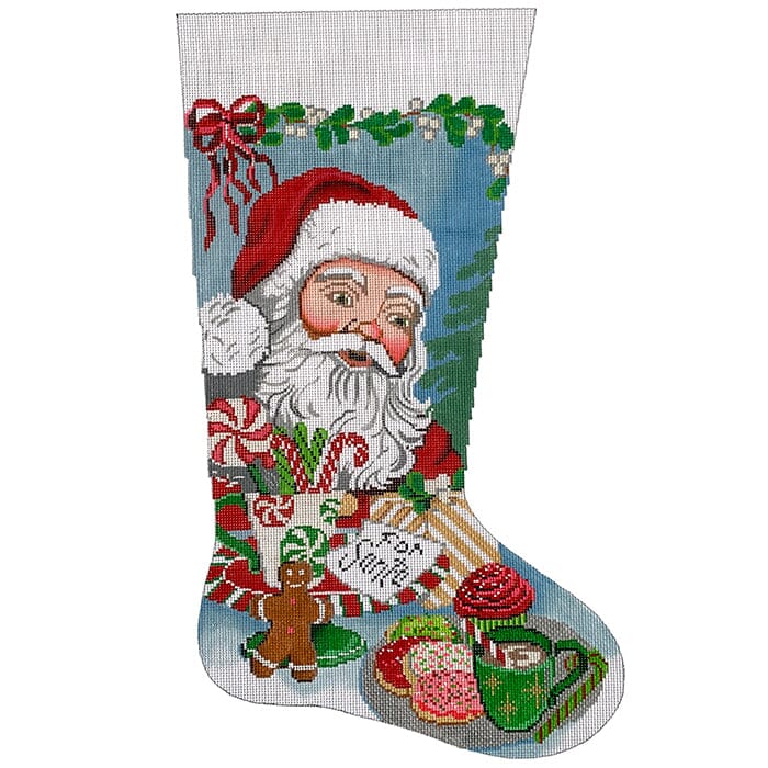 For Santa Stocking Painted Canvas Alice Peterson Company 