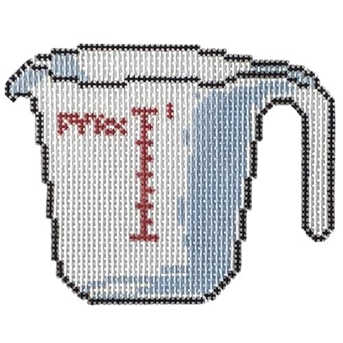 For the Baker   Glass Measuring Cup Painted Canvas Rachel Barri Designs  - 1