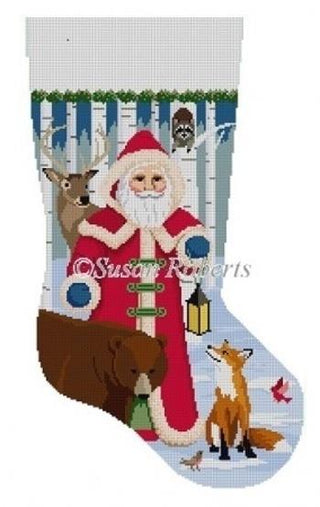 Forest Friends Stocking Painted Canvas Susan Roberts Needlepoint Designs, Inc. 
