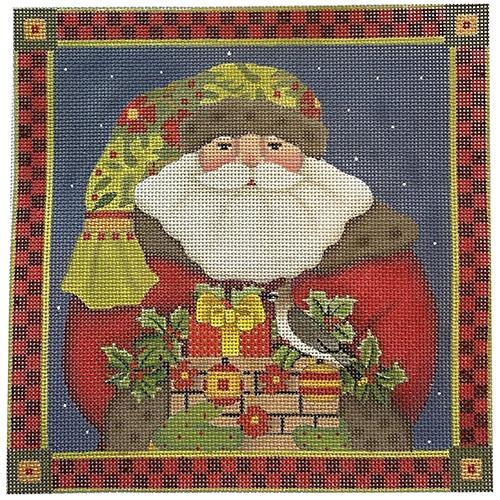 Forest Santa Square Painted Canvas Melissa Shirley Designs  - 1