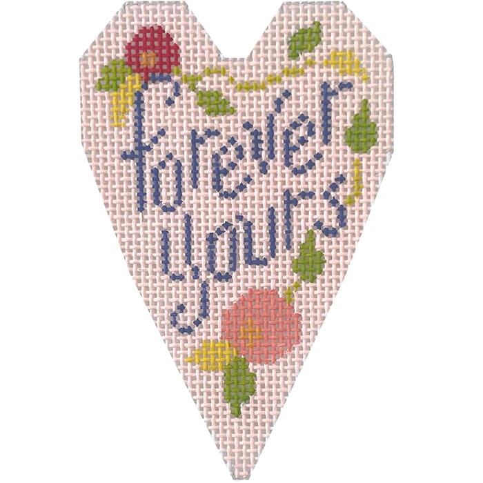 Forever Yours Heart Painted Canvas NeedleDeeva 