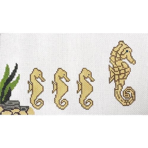 Four Seahorses Painted Canvas J. Child Designs  - 1