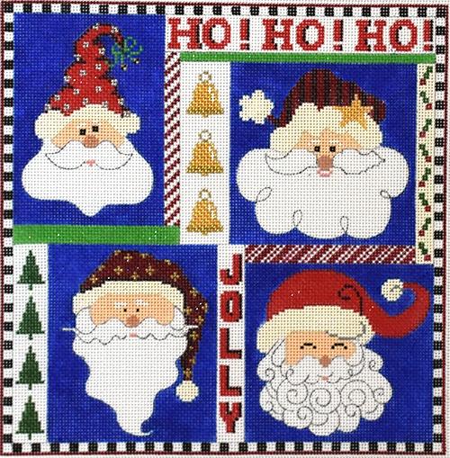 Four Square Santa Painted Canvas The Meredith Collection 